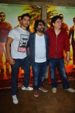 Varun Dhawan, Sajid Nadiadwala , Pritam Chakraborty at song launch from movie Dishoom in Mumbai on 16th June 2016